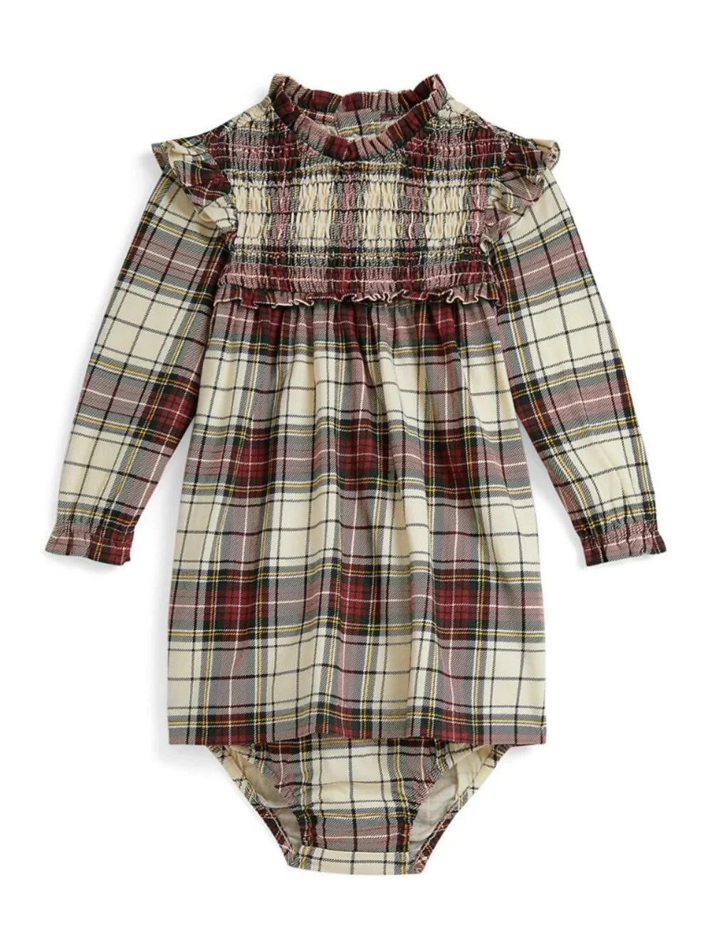 Ralph Lauren Childrenswear Baby Girls Plaid Cotton Jersey Dress & Bloomer Set